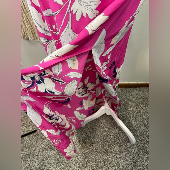 Yumi Kim Pink Chelsea Floral Side Slit 100% Silk Maxi Size L Retail $248 - Picture 4 of 9